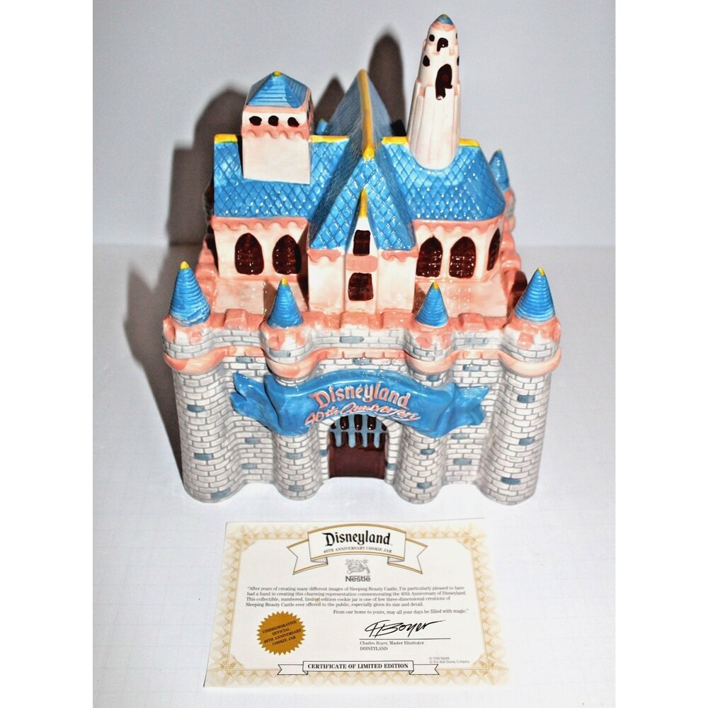 Disneyland 40th Anniversary Castle Cookie Jar | COA | Charles Boyer | Nestle